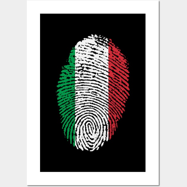 Italy Flag Fingerprint Wall Art by soufyane